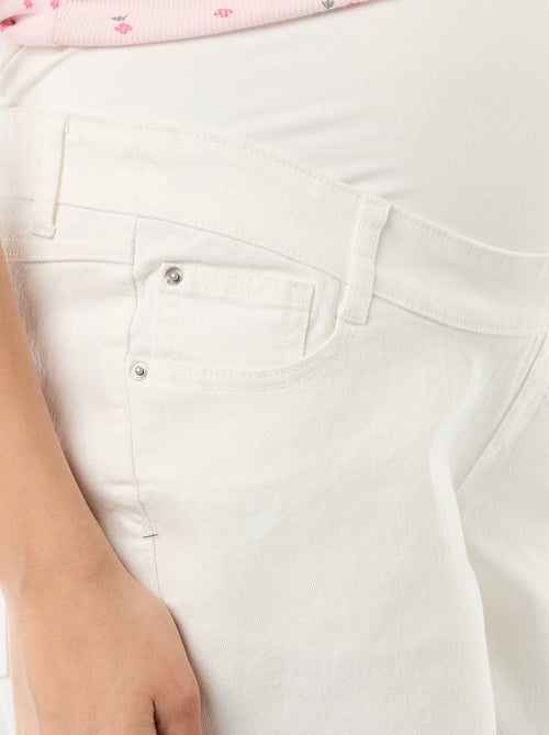 Bermuda de ganga de cintura alta de maternidade - Kiabi