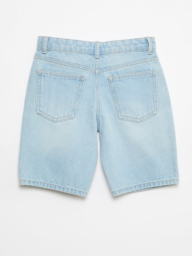 Bermuda de ganga slim fit stretch em algodão Azul céu - Kiabi
