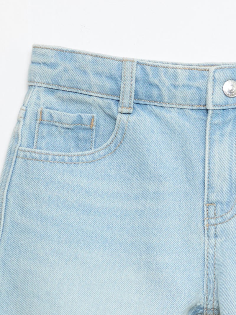 Bermuda de ganga slim fit stretch em algodão Azul céu - Kiabi