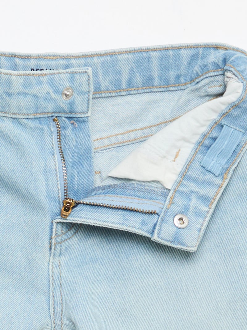 Bermuda de ganga slim fit stretch em algodão Azul céu - Kiabi