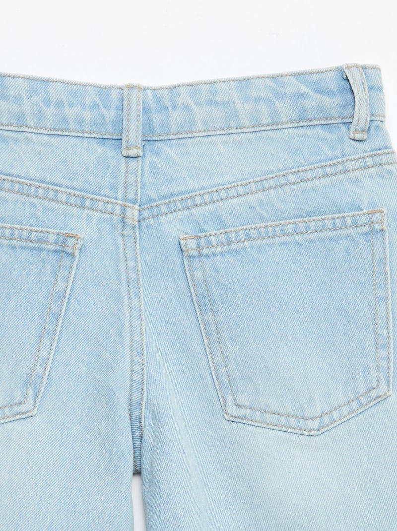Bermuda de ganga slim fit stretch em algodão Azul céu - Kiabi
