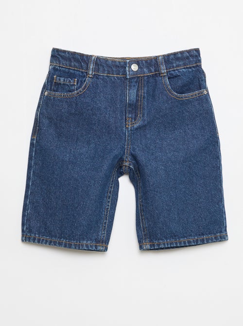 Bermuda de ganga slim fit stretch em algodão - Kiabi