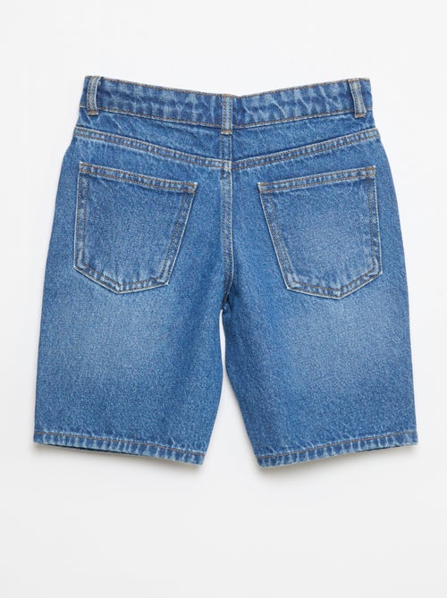 Bermuda de ganga slim fit stretch em algodão - Kiabi