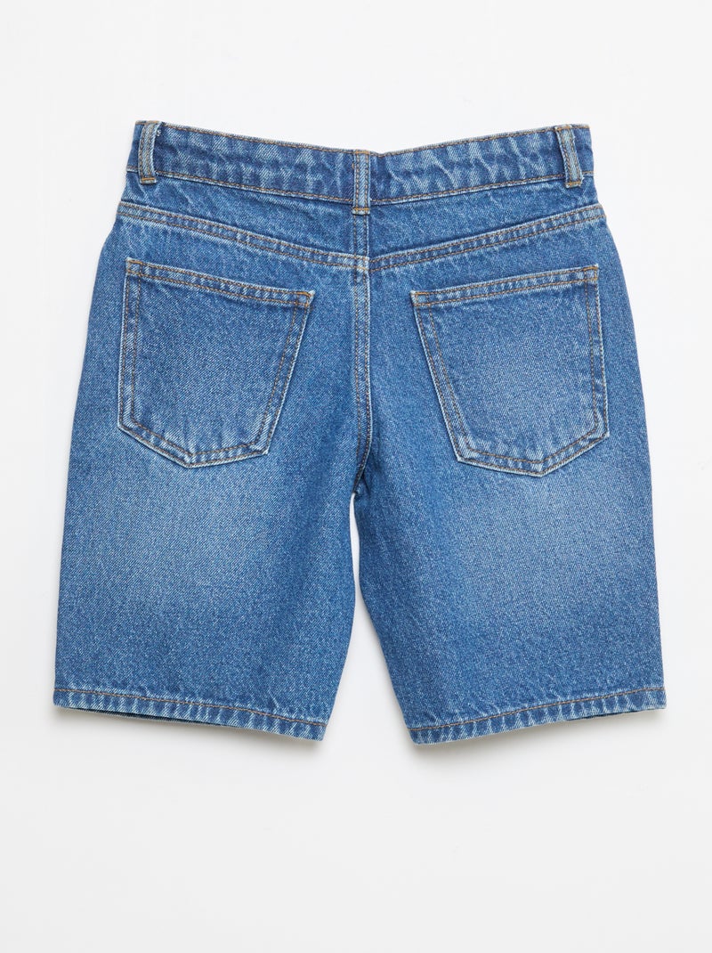 Bermuda de ganga slim fit stretch em algodão Azul - Kiabi