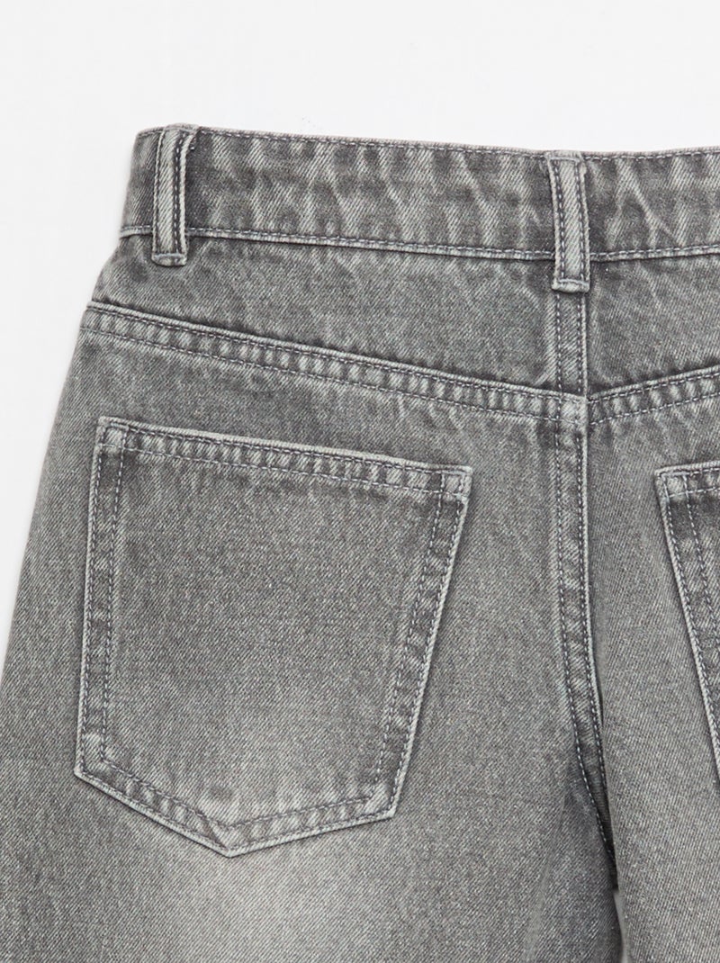 Bermuda de ganga slim fit stretch em algodão Cinza - Kiabi