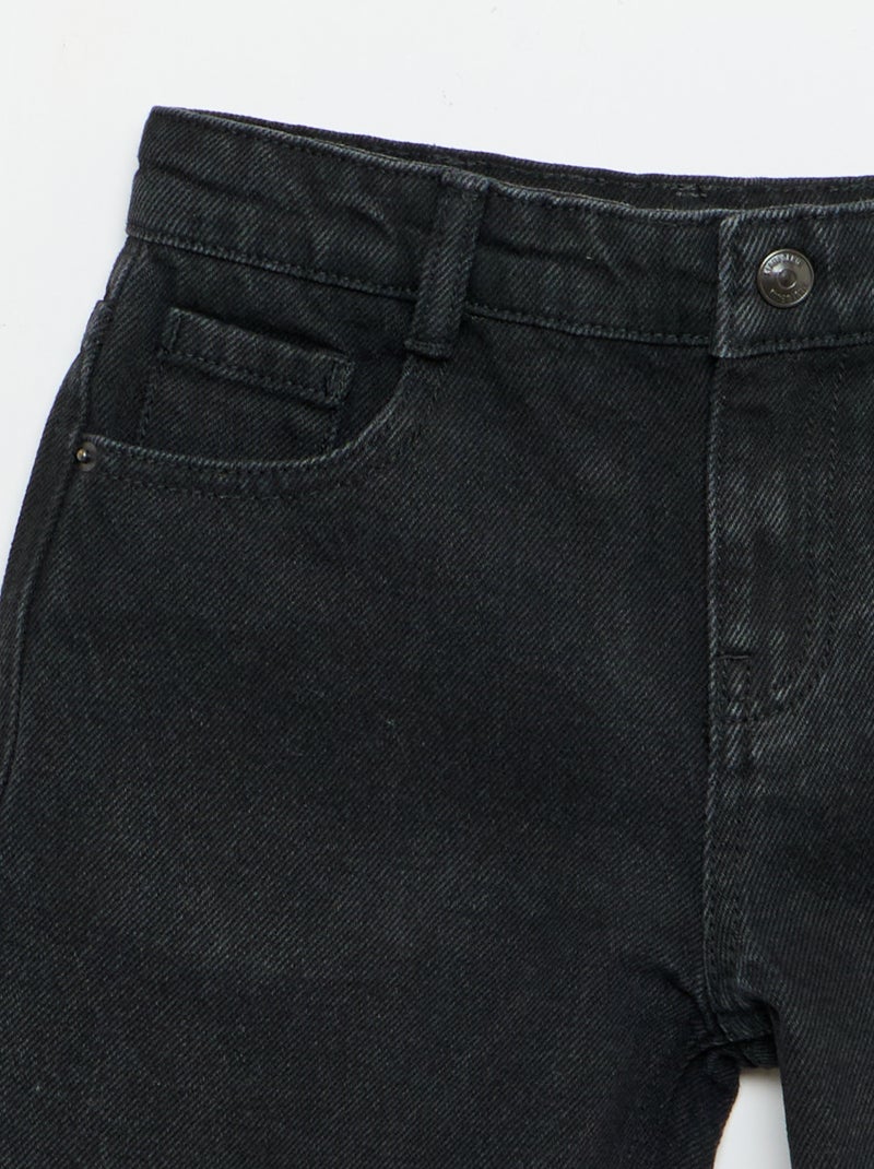 Bermuda de ganga slim fit stretch em algodão Preto - Kiabi