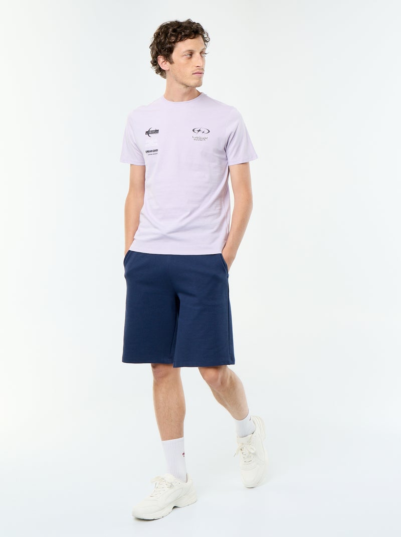 Bermuda em French Terry Azul - Kiabi
