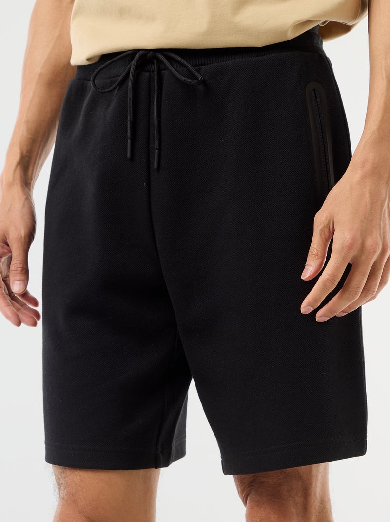 Bermuda em malha piqué estilo desportivo Preto - Kiabi