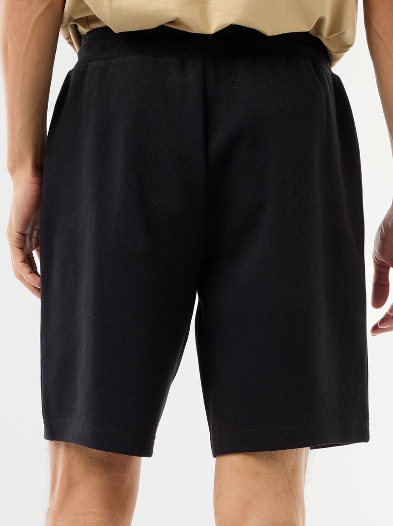 Bermuda em malha piqué estilo desportivo Preto - Kiabi