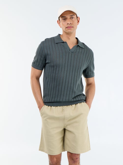 Bermuda em moletão leve com cordões de ajuste - Kiabi