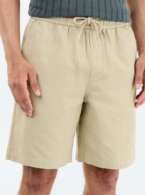 Bermuda em moletão leve com cordões de ajuste - Kiabi