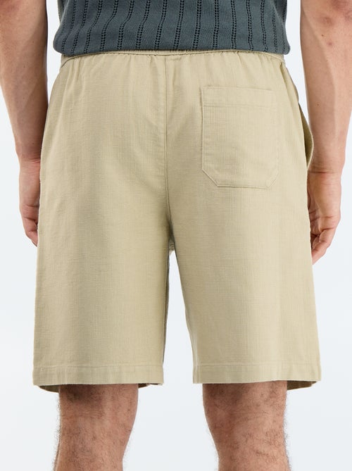 Bermuda em moletão leve com cordões de ajuste - Kiabi