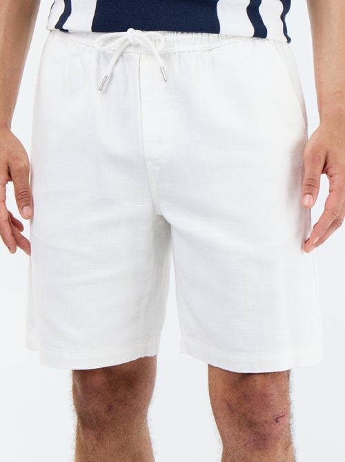 Bermuda em moletão leve com cordões de ajuste - Kiabi