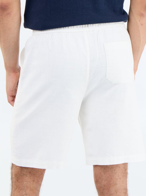 Bermuda em moletão leve com cordões de ajuste - Kiabi