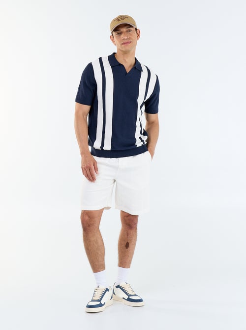 Bermuda em moletão leve com cordões de ajuste - Kiabi