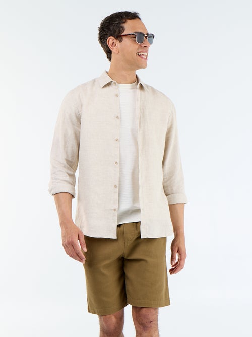 Bermuda em moletão leve com cordões de ajuste - Kiabi