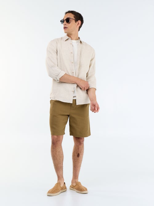 Bermuda em moletão leve com cordões de ajuste - Kiabi