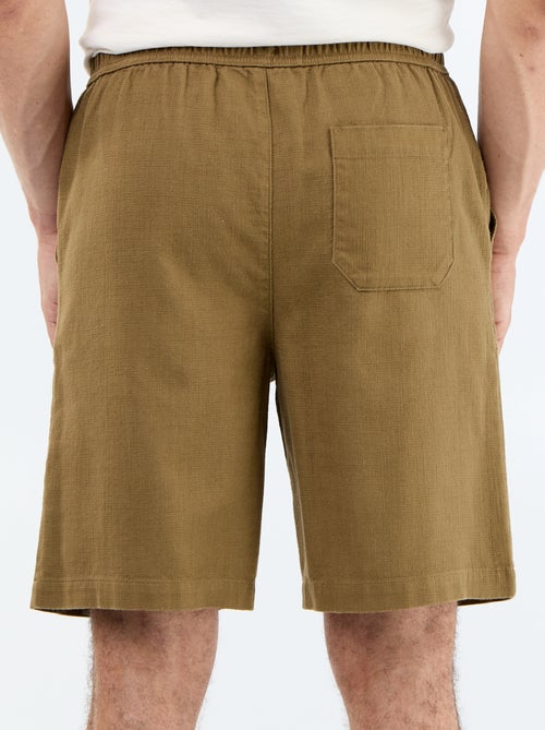 Bermuda em moletão leve com cordões de ajuste - Kiabi