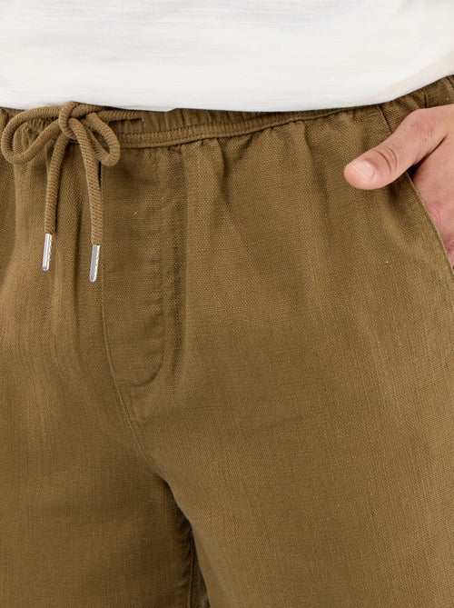 Bermuda em moletão leve com cordões de ajuste - Kiabi