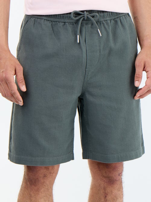 Bermuda em moletão leve com cordões de ajuste - Kiabi