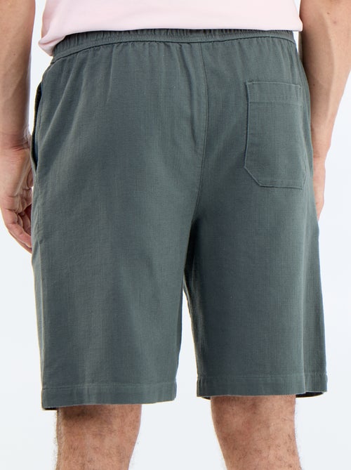 Bermuda em moletão leve com cordões de ajuste - Kiabi