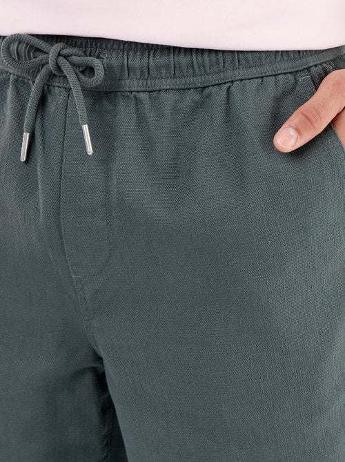 Bermuda em moletão leve com cordões de ajuste - Kiabi