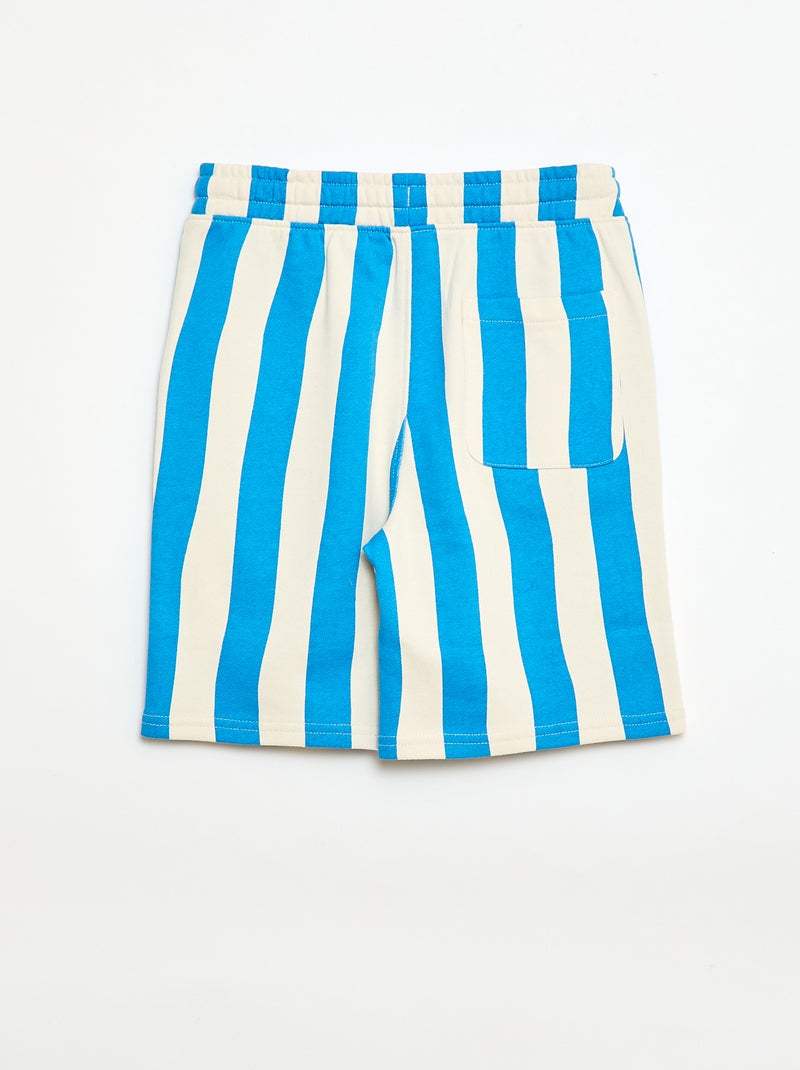 Bermuda em moletom com padrão e 2 bolsos Azul - Kiabi