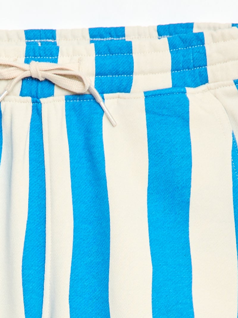 Bermuda em moletom com padrão e 2 bolsos Azul - Kiabi