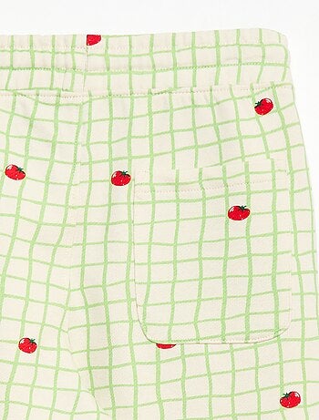 Bermuda em moletom com padrão e 2 bolsos