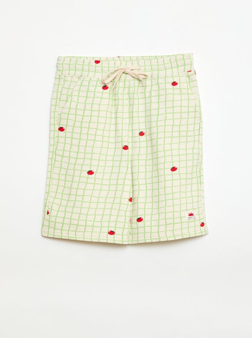 Bermuda em moletom com padrão e 2 bolsos - Kiabi