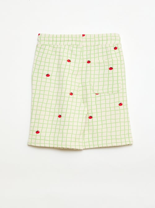 Bermuda em moletom com padrão e 2 bolsos - Kiabi