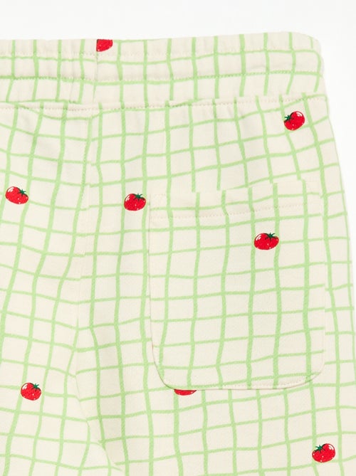 Bermuda em moletom com padrão e 2 bolsos - Kiabi