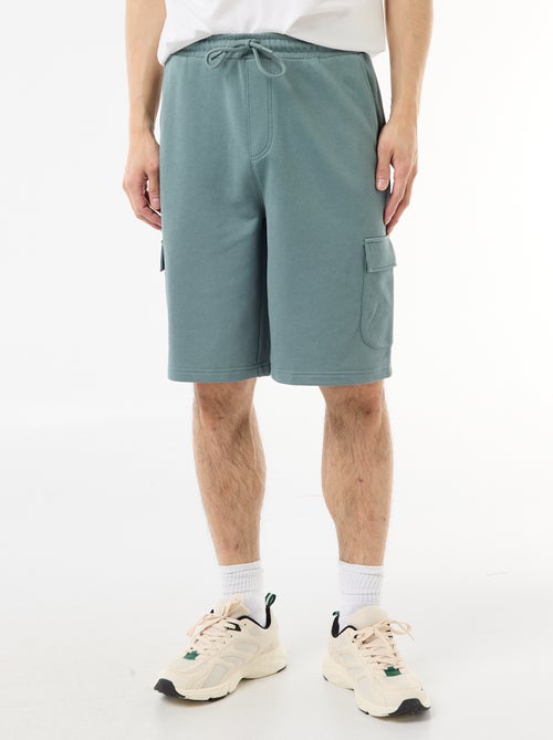 Bermuda em moletom leve com bolsos com aba - Kiabi