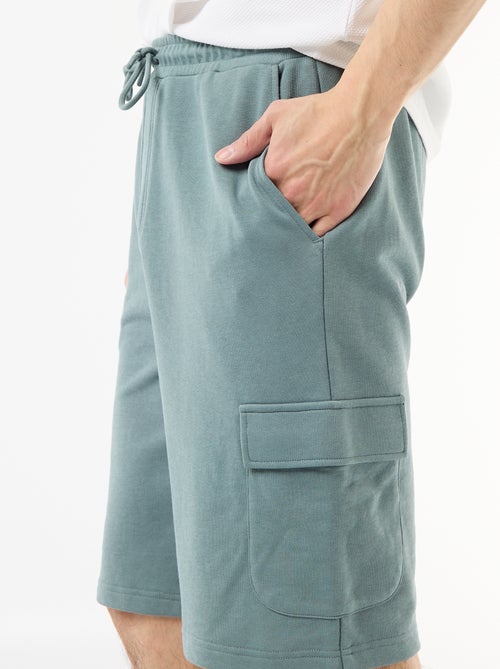 Bermuda em moletom leve com bolsos com aba - Kiabi