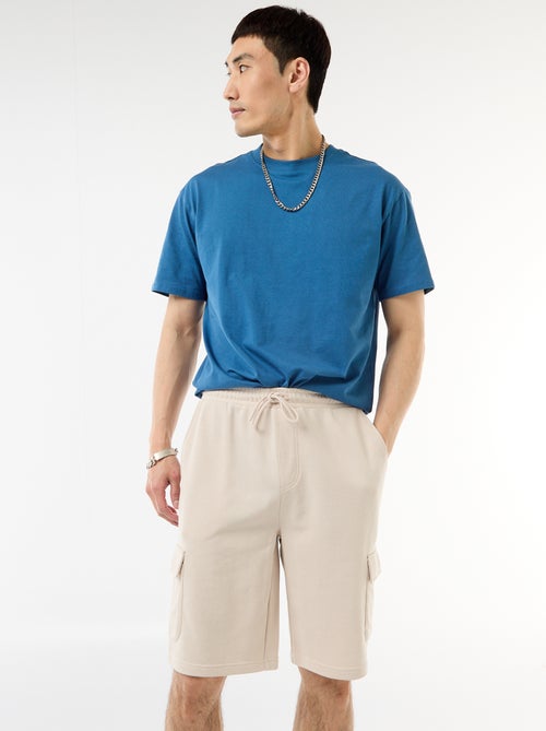 Bermuda em moletom leve com bolsos com aba - Kiabi