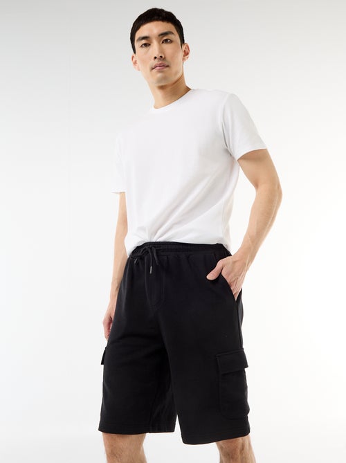 Bermuda em moletom leve com bolsos com aba - Kiabi