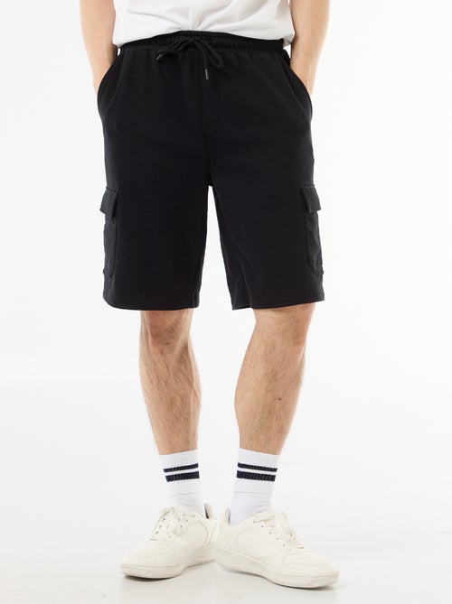 Bermuda em moletom leve com bolsos com aba - Kiabi