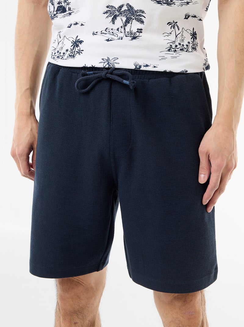 Bermuda em moletom leve (french-terry) Azul - Kiabi