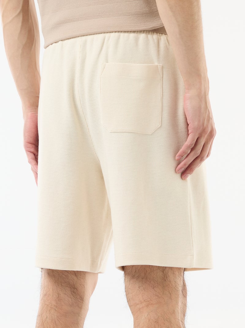 Bermuda em moletom leve (french-terry) Branco - Kiabi