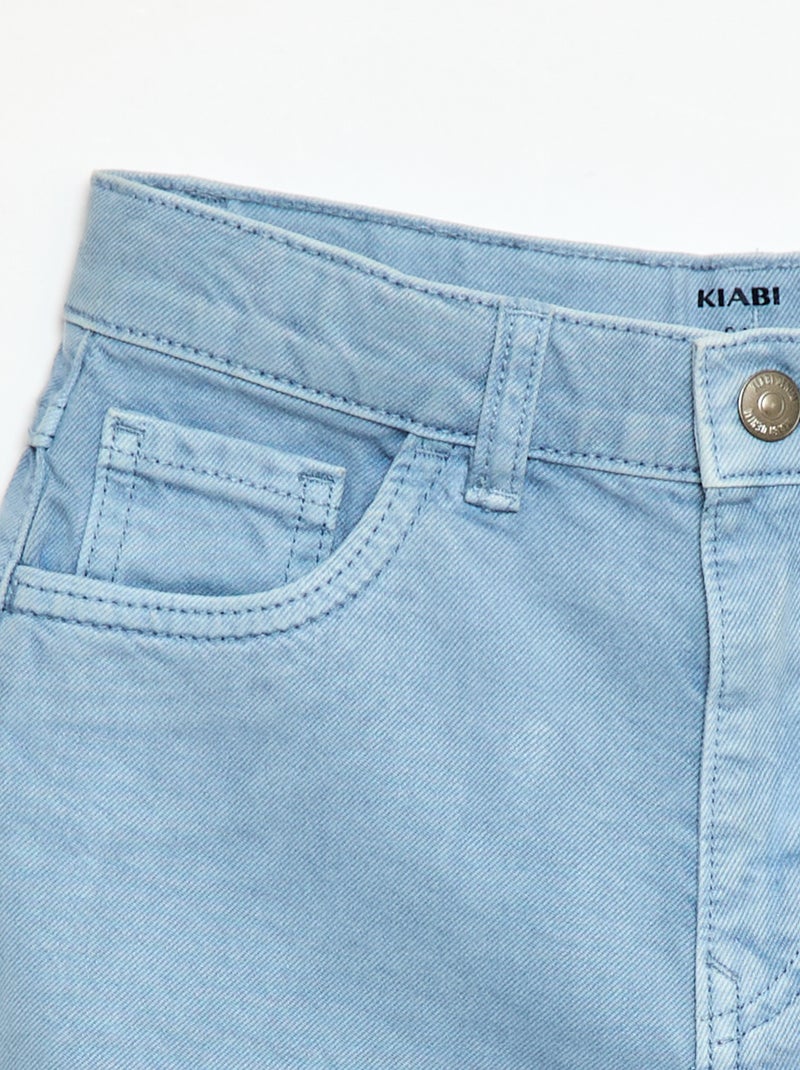 Bermuda em sarja 5 bolsos Azul - Kiabi