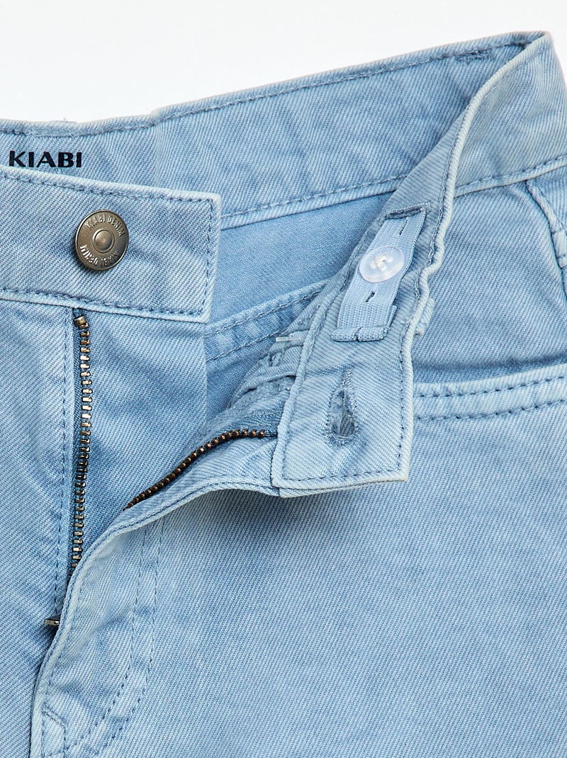 Bermuda em sarja 5 bolsos Azul - Kiabi