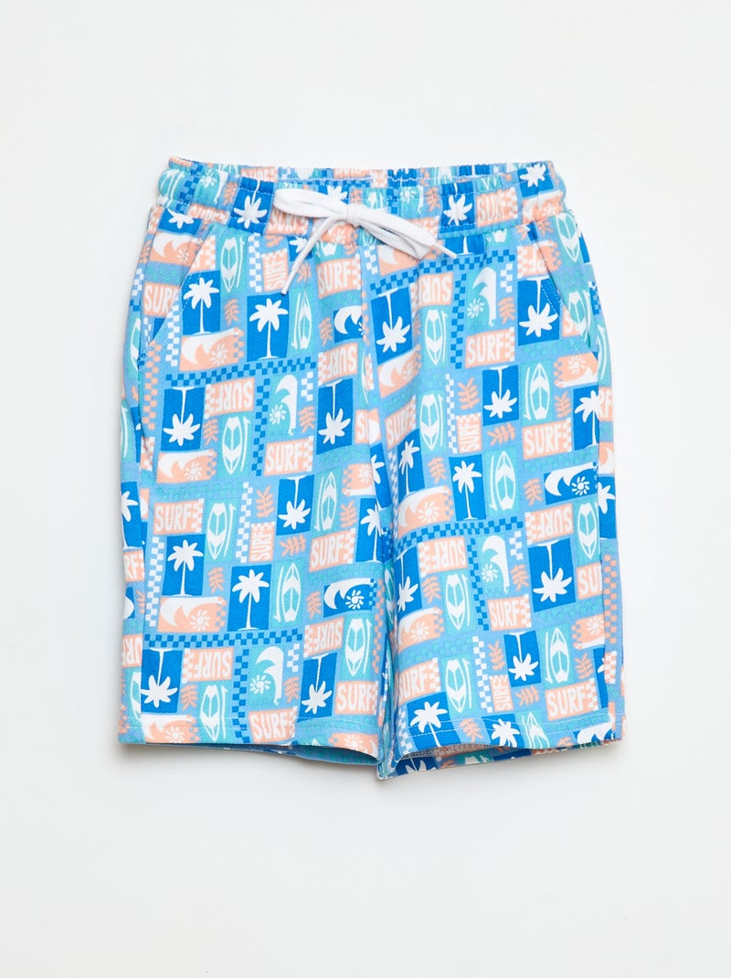 Bermuda french terry estampado Azul - Kiabi