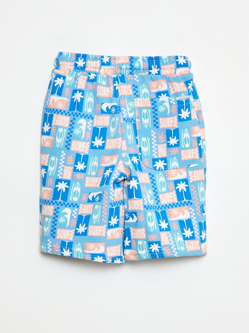 Bermuda french terry estampado Azul - Kiabi