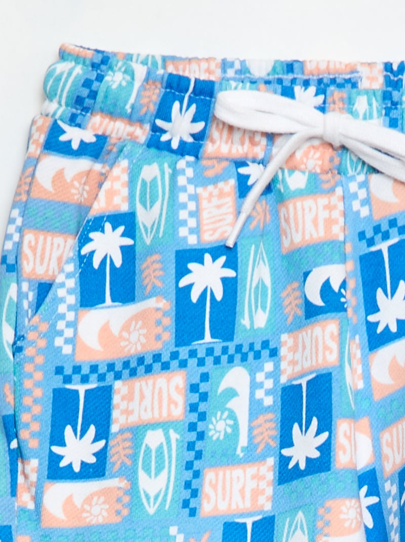 Bermuda french terry estampado Azul - Kiabi