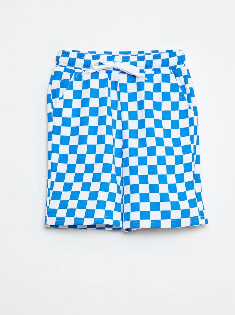 Bermuda french terry estampado Azul - Kiabi