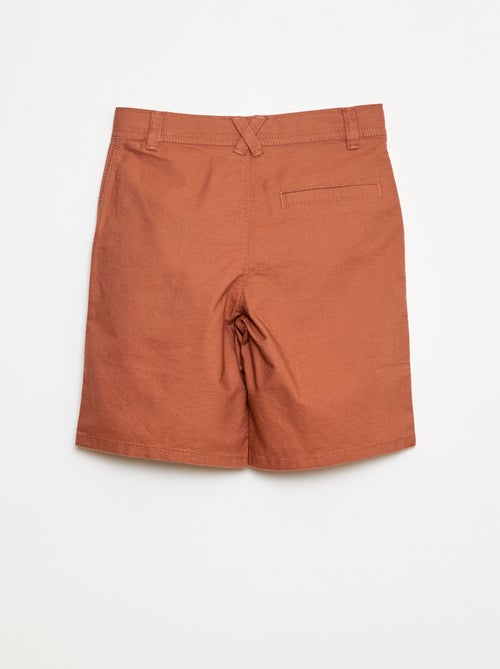Bermuda leve com efeito linho em oxford - Kiabi