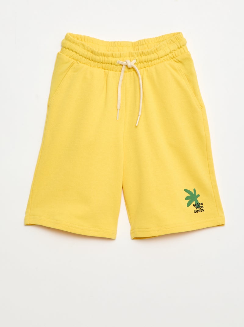 Bermuda liso em algodão Amarelo - Kiabi