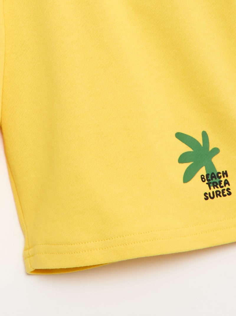 Bermuda liso em algodão Amarelo - Kiabi