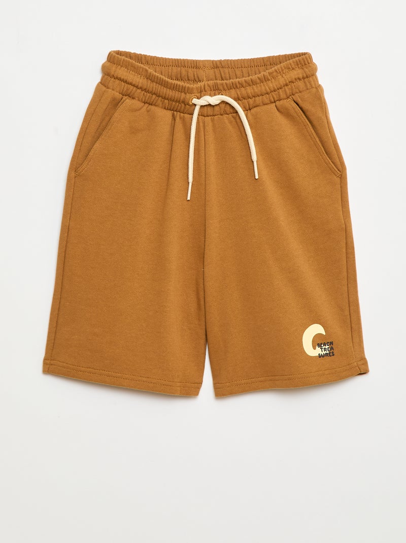 Bermuda liso em algodão Castanho - Kiabi