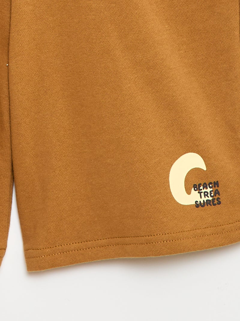 Bermuda liso em algodão Castanho - Kiabi